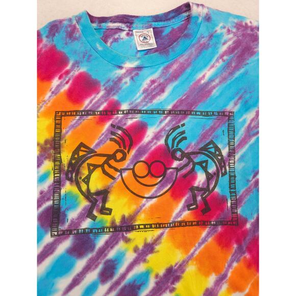 Delta Casual Crew Neck Short Sleeve T Shirt Adult Mens Size L Tie-dye Multi - Picture 4 of 9